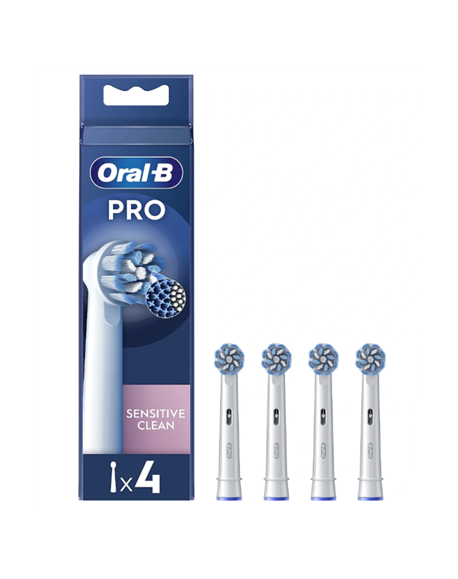 Oral-B | Replaceable toothbrush heads | EB60X-4 Sensitive Clean Pro | Heads | For adults | Number of brush heads included 4 | Wh