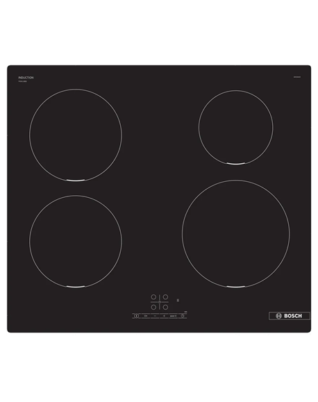 Bosch Hob | PIE611BB5E | Induction | Number of burners/cooking zones 4 | Touch | Timer | Black | Display