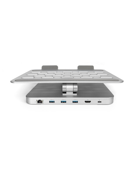 Desk Mount | Variable Notebook/Tablet Stand with 6-port USB-C Docking Station | Height adjustment | Maximum weight (capacity) 7.