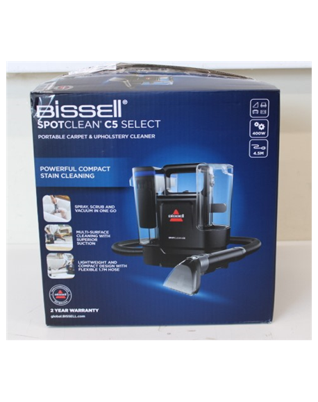 SALE OUT. Bissell SpotClean C5 Select Portable Carpet and Upholstery Cleaner, UNPACKED, USED, SCRATCHED,MISSING THE LIQVID BOTTL