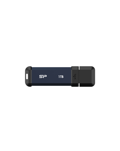 SILICON POWER Portable SSD MS60 Discover Future-Forward SSD, 1TB, Blue | Portable SSD | MS60 | 1000 GB | Type-A USB 3.2 Gen 2 | 