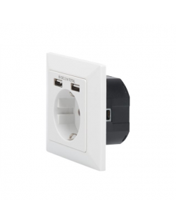 Safety socket for flush mounting with 2 USB ports | DA-70613