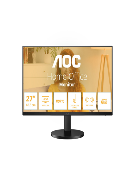 AOC U27B3AF | 27 " | IPS | UHD | 16:9 | 60 Hz | 4 ms | 3840 x 2160 pixels | 350 cd/m² | HDMI ports quantity 2 | Warranty 24 mont