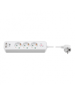 41264 3-Way Power Strip with Switch and USB | Sockets quantity 3