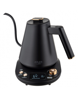 Adler Kettle | AD 1349 | Electric | 1100 W | 1 L | Stainless steel | 360° rotational base | Black/Gold