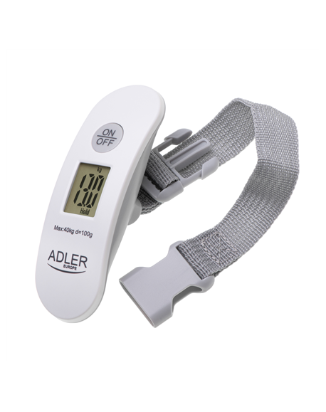 Adler | Travel Luggage Scale | AD 8189 | Maximum weight (capacity) 40 kg | Accuracy 100 g | White