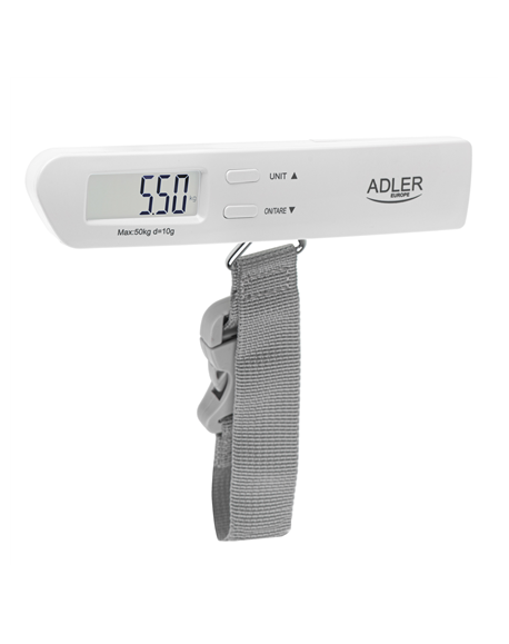 Adler | Travel Luggage Scale | AD 8191 | Maximum weight (capacity) 50 kg | Accuracy 10 g | Grey