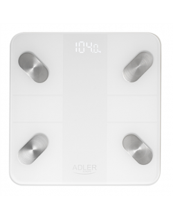 Adler Smart Bathroom Scale | AD 8186w | Maximum weight (capacity) 180 kg | Accuracy 100 g | Body Mass Index (BMI) measuring | Wh