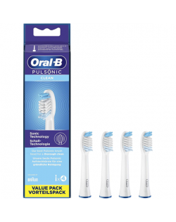 Oral-B Pulsonic Clean Replaceable Toothbrush Heads | SR32-4 | Heads | For adults | Number of brush heads included 4 | White