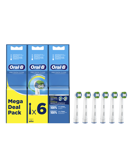 Oral-B Precision Clean Replaceable Toothbrush Heads | Heads | For adults | Number of brush heads included 6 | White