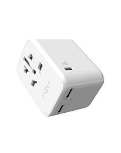 Fixed | Voyager World Adapter | FIXCT30-1C2A-WH | USB-A/USB-C | Travel Adapter