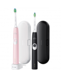 Philips | Sonic Electric Toothbrush | HX6800/35 ProtectiveClean 4300 | Rechargeable | For adults | Number of brush heads included 2 | Number of teeth brushing modes 1 | Sonic technology | Black/Pastel Pink