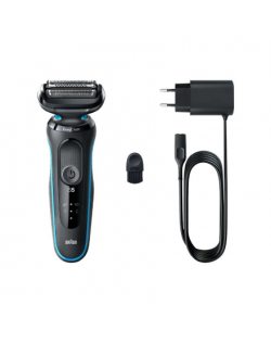 Braun | Shaver | 51-M1000S | Operating time (max) 50 min | Wet & Dry | Lithium Ion | Black/Blue