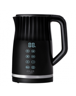 Adler Kettle with LED display | AD 1350 | Electric | 2200 W | 1.7 L | Stainless Steel | 360° rotational base | Black