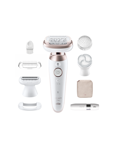 Braun Epilator | SES9-360 Silk épil 9 Flex 3D | Operating time (max) 50 min | Number of power levels 1 | Wet & Dry | White/Rose