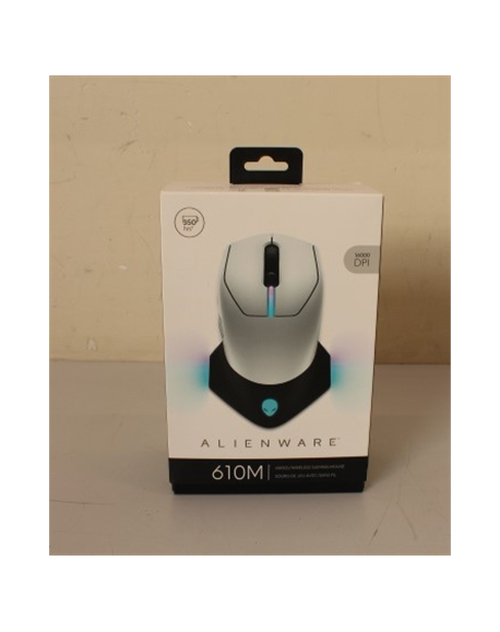 SALE OUT. Dell Mouse Alienware 610M Wired / Wireless Gaming Mouse - AW610M (Lunar Light), UNPACKED, USED, SCRATCHED ON BACK | De