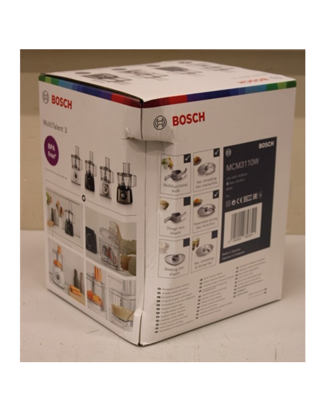 SALE OUT. Bosch MCM3110W Food processor, 800W, Bowl capacity: 2.3L, 2 speed settings, White/Grey | Bosch | Kitchen machine Multi