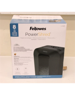 SALE OUT. Fellowes Shredder LX45 black | Cross-Cut | LX45 | Black | Paper shredding | Credit cards shredding | DAMAGED PACKAGING