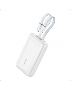 Anker | Power Bank | A1681H21 | 20000 mAh | USB-C 30W, Lightning 27W | Built-In USB-C and Lightning Cables | White