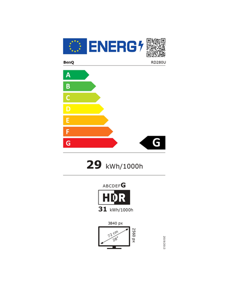 Benq RD280U | 28 " | IPS | 3:2 | 60 Hz | 5 ms | 3840 x 2560 pixels | 350 cd/m² | HDMI ports quantity 1 | Warranty 36 month(s)
