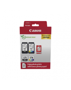 Canon PG-575/CL-576 | Ink Cartridge + Photo Paper Value Pack | Colour (cyan, magenta, yellow, black)