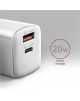 AXAGON Wallcharger 2x port (USB-A + USB-C), 20W | ACU-PQ20W