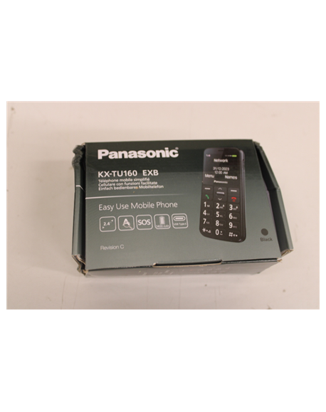 Panasonic | KX-TU160 | Easy Use Mobile Phone | Black | 69.2 g | DAMAGED PACKAGING