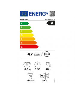 Whirlpool Washing Machine | FFB 8469 BV EE | Energy efficiency class A | Front loading | Washing capacity 8 kg | 1400 RPM | Dept