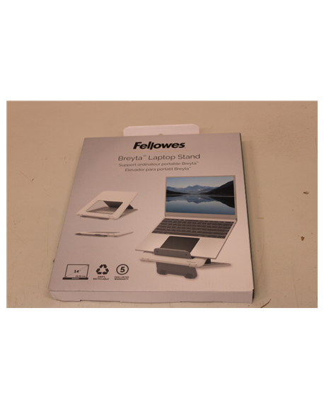 SALE OUT. Fellowes Laptop Stand Breyta, white | Fellowes | Laptop Stand | Breyta | DAMAGED PACKAGING, SCRATCHES ON SIDE | White 