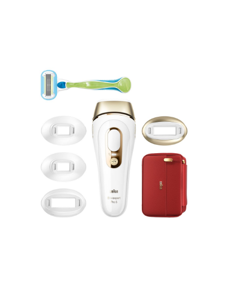 Braun Silk-expert Pro 5 IPL Epilator | PL5382 | Bulb lifetime (flashes) 400.000 | Number of power levels 3 | White/Gold