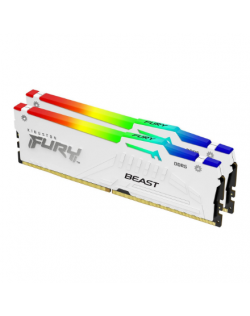 Kingston KF564C32BWEAK2-32 32GB 6400MT/s DDR5 CL32 DIMM (Kit of 2) FURY Beast White RGB EXPO | Kingston