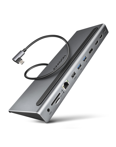 AXAGON USB-C 5Gbps TRIPLE 4K DISPLAY 11in1 Hub | HMC-4KX3