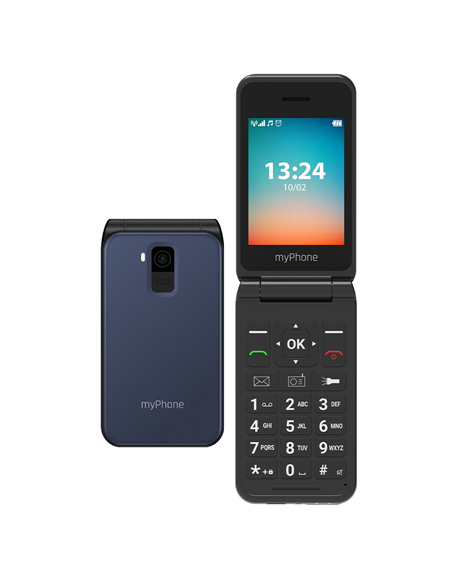 myPhone Flip | LTE | Black | 2.8 " | TFT | 48 MB | 128 MB | 3G | Bluetooth | 2.1 | USB version Type-C | Built-in camera | Main c