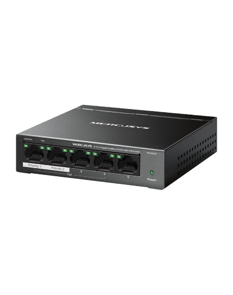 Mercusys 5-Port Gigabit Desktop Switch with 4-Port PoE+ | Mercusys