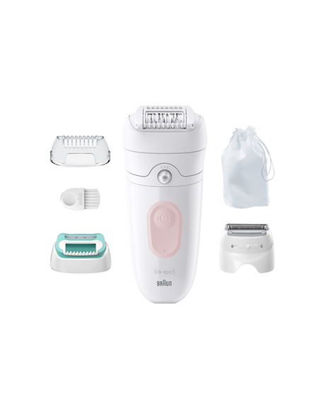 Braun | Epilator | SE5-050 Silk-épil 5 | Operating time (max) 40 min | Number of power levels 1 | Wet & Dry | White