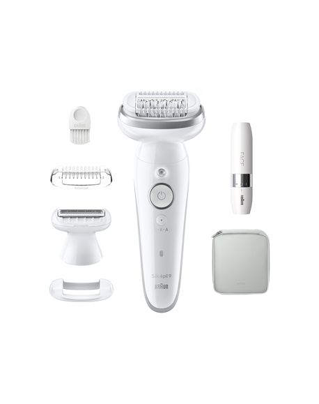 Braun Epilator | SES9-341 Silk-épil 9 | Operating time (max) 50 min | Number of power levels 2 | Wet & Dry | White