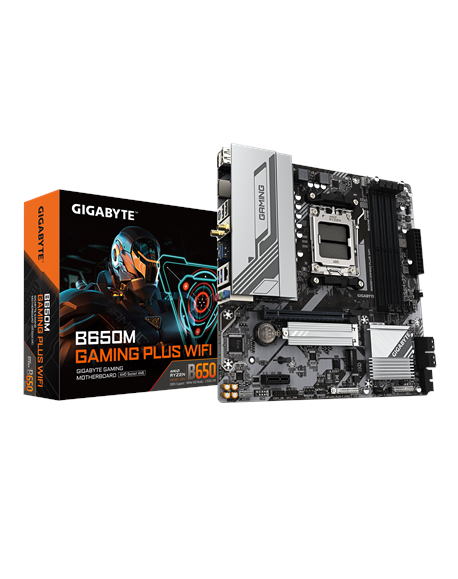 Gigabyte B650M GAMING PLUS WF | Processor family AMD | Processor socket AM5 | DDR5 | Supported hard disk drive interfaces M.2, S