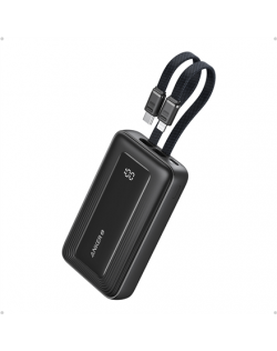 Anker | Power Bank | A1681G11 | 20000 mAh | USB-C 30W, Lightning 27W | Built-In USB-C and Lightning Cables | Black