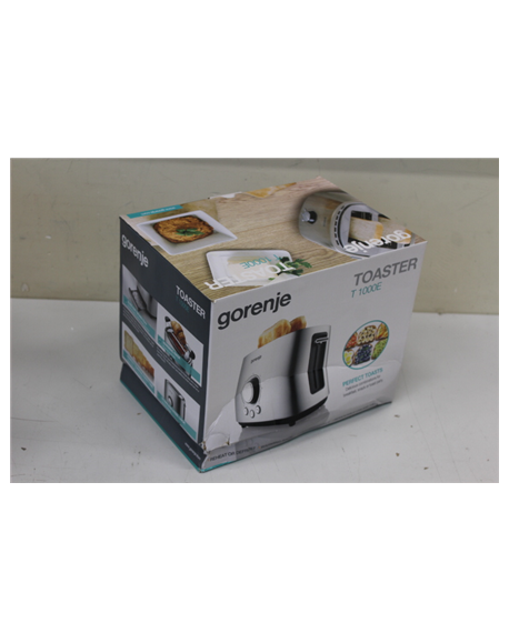 SALE OUT. Gorenje T1000E Toaster, Power 1000 W, Stainless Steel | Gorenje | Toaster | T1000E | Power 1000 W | Number of slots 2 