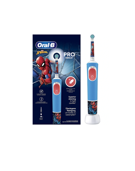 Oral-B | Electric Toothbrush | Vitality PRO Kids Spiderman | Rechargeable | For kids | Number of brush heads included 1 | Number