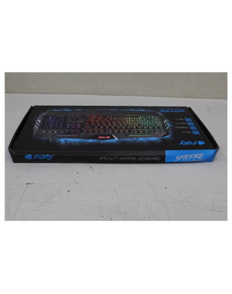 SALE OUT. FURY Spitfire Gaming Keyboard, US Layout, Wired, Black DAMAGED PACKAGING | Fury | Gaming Keyboard | Spitfire | Gaming 