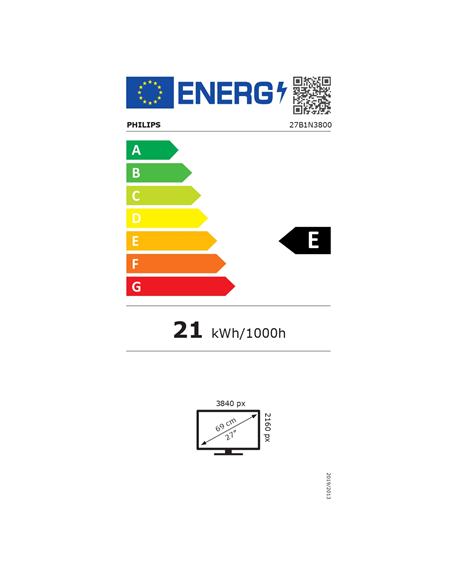 Philips 27B1N3800/00 | 27 " | IPS | 16:9 | 60 Hz | 4 ms | 3840 x 2160 pixels | 350 cd/m² | HDMI ports quantity 2