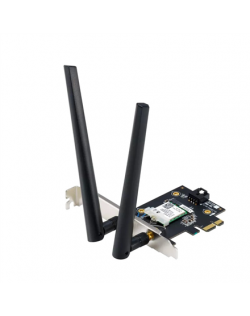 Asus WiFi 7 PCI-E Adapter with 2 external antennas | PCE-BE6500 | 802.11be | Mesh Support No | MU-MiMO No | No mobile broadband