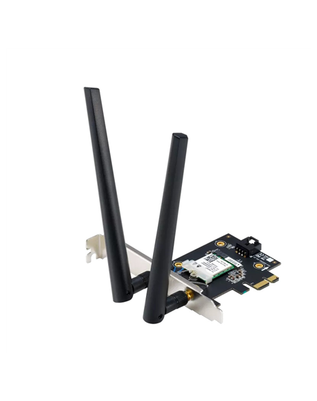 Asus WiFi 7 PCI-E Adapter with 2 external antennas | PCE-BE6500 | 802.11be | Mesh Support No | MU-MiMO No | No mobile broadband