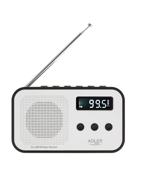 Adler | Digital radio PLL AM/FM | AD 1907 | Alarm function | White/Black