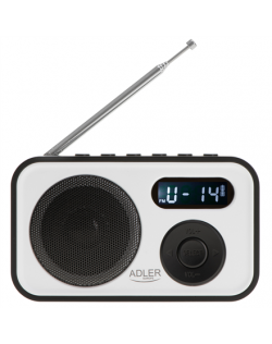 Adler | PLL AM/FM Digital Radio | AD 1906 | Alarm function | White/Black