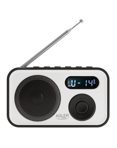 Adler | PLL AM/FM Digital Radio | AD 1906 | Alarm function | White/Black