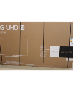 LG | AI UT81 4K TV | 86UT81003LA | 86 | Smart TV | webOS24 | UHD | Black | DAMAGED PACKAGING, USED, MISSING RUBBER PADS OF TV ST