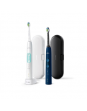 Philips Sonicare ProtectiveClean 5100 Duo Electric Toothbrushes | HX6851/34 | Rechargeable | For adults | Number of brush heads included 2 | Number of teeth brushing modes 3 | White and Dark Blue