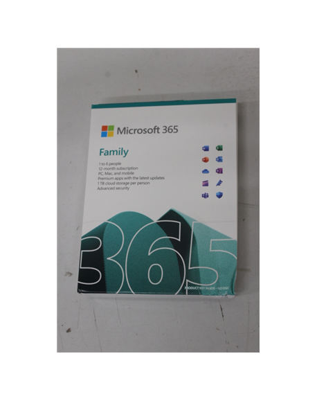 SALE OUT. Microsoft 6GQ-01897, M365 FAMILY P10 EN EUROZONE SUBS 1Y | Microsoft | 365 Family | 6GQ-01897 | M365 Family | FPP | Li